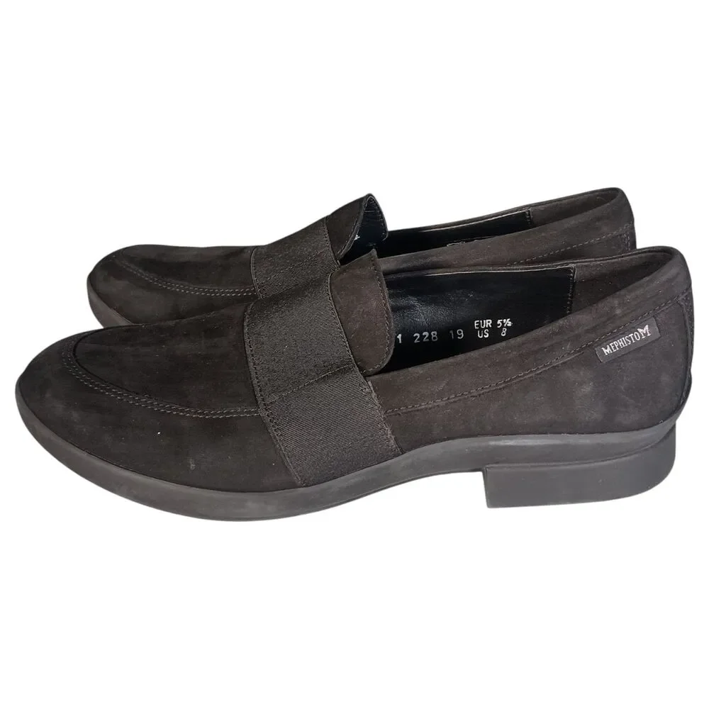 Mephisto Debby  Loafers Women's 8 Black Suede Slip On Comfort Shoes